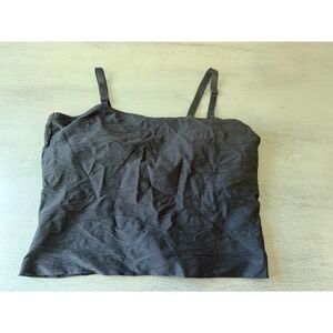 black textured CHEROKEE  swimsuit top tankini size plus 18W